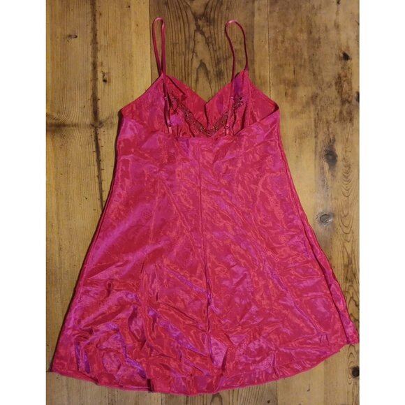 Vtg Adonna Womens L Chemise Slip Dress Nightgown Pink Floral Lace Lingerie Y2K - Picture 7 of 8
